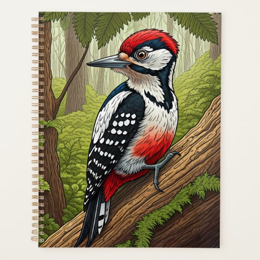 Colorful Woodpecker in Forest プランナー手帳 (正面)