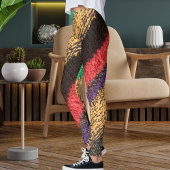 Colorful Wool Knit Sweater Pattern Graphic Stripes レギンス