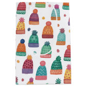 Colorful Woolly Hats Winter ミディアムペーパーバッグ (正面)