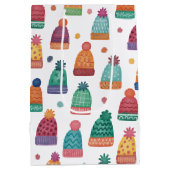 Colorful Woolly Hats Winter ミディアムペーパーバッグ (裏面)