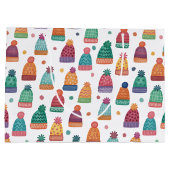Colorful Woolly Hats Winter ラージペーパーバッグ (裏面)