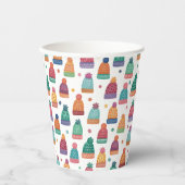 Colorful Woolly Hats Winter 紙コップ (正面)