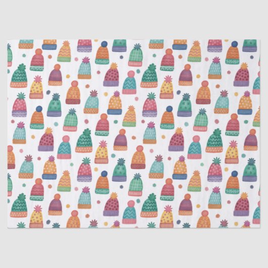 Colorful Woolly Hats Winter 薄葉紙 (正面)