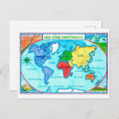 Colorful World Map Postcard ポストカード (正面/裏面)