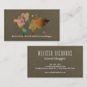 Colorful World Map Travel  Blog 名刺 (正面/裏面)