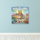 Colorful Wroclaw Cathedral Square Canvas キャンバスプリント (インサイチュ (ウッドフロア))