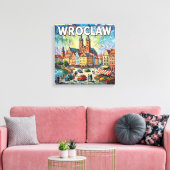 Colorful Wroclaw Cathedral Square Canvas キャンバスプリント (インサイチュ (リビング))
