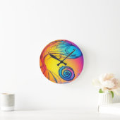 Colorful yaie fish  ラウンド壁時計 (ホーム)
