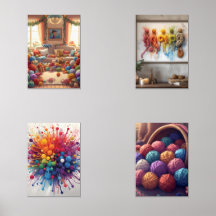 Colorful Yarn Wall Art – Vibrant Crochet & Knittin