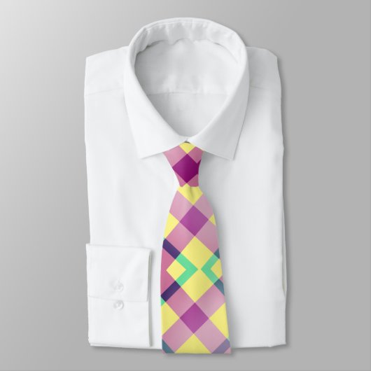 Colorful  (Yellow Lavender) Abstract  Neck Tie ネクタイ (タイ)