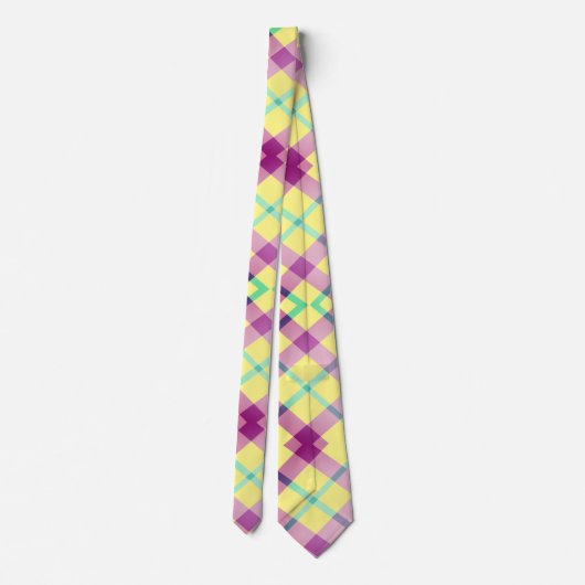Colorful (Yellow Lavender) Abstract Neck Tie ネクタイ (裏面)
