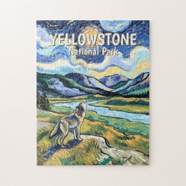 Colorful Yellowstone National Park Wolf Howling ジグソーパズル