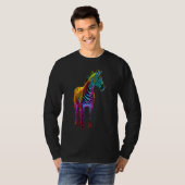 Colorful Zebra Nature Wildlife Animal art Tシャツ (正面フル)