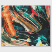 ColorfulFunky抽象芸術背景 ラッピングペーパー (フラット)