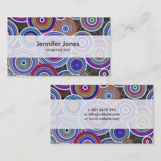 Colorfullの原生の点の芸術パターン 名刺 (正面/裏面)
