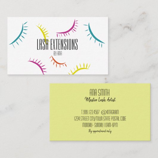 Colorfullの鞭延長名刺 名刺 (正面/裏面)