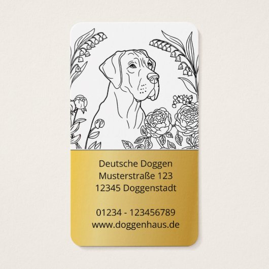 Colorfull Great Dane Art Business Cards (裏面)