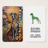 Colorfull Great Dane Art Business Cards (正面&裏面)