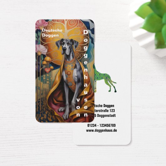 Colorfull Great Dane Art Business Cards (デスク)