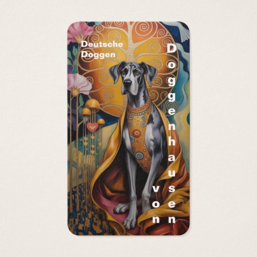 Colorfull Great Dane Art Business Cards (正面)