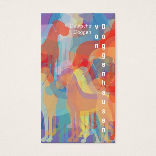 Colorfull Great Dane Kennel Business Cards (正面)