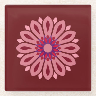 COLORFULL MODERN FLOWER GIFT DAUGHTER SISTER MOM ガラスコースター