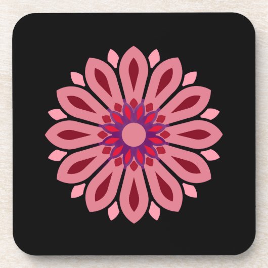 COLORFULL MODERN FLOWER GIFT DAUGHTER SISTER MOM コースター (正面)