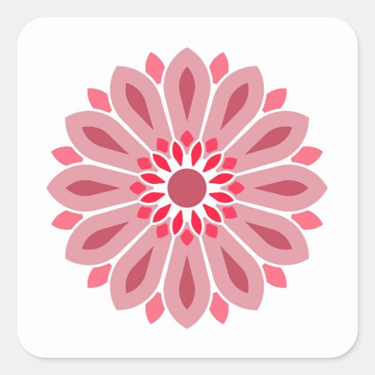 COLORFULL MODERN FLOWER GIFT DAUGHTER SISTER MOM スクエアシール (正面)