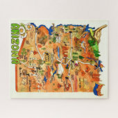 Colorfully Illustrated 16x20 Arizona Map  ジグソーパズル (横)