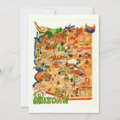Colorfully Illustrated Arizona Map Flat Card (正面)