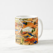Colorfully Illustrated Arizona Map Mug コーヒーマグカップ (正面右)