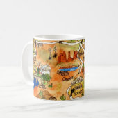 Colorfully Illustrated Arizona Map Mug コーヒーマグカップ (正面左)