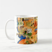 Colorfully Illustrated Arizona Map Mug コーヒーマグカップ (左)