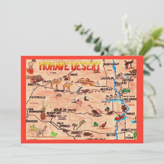Colorfully Illustrated Mohave Desert Flat Card (スタンド正面)