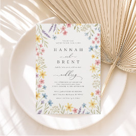 Colorida Invitación a la Boda en el Jardín de Flor 招待状