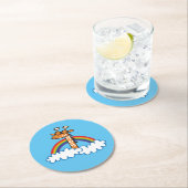 Colorida Jirafa. Jirafa. Arcoiris, arco iris ラウンドペーパーコースター (インサイチュ)