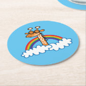 Colorida Jirafa. Jirafa. Arcoiris, arco iris ラウンドペーパーコースター (アングル)