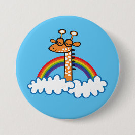Colorida Jirafa. Jirafa. Arcoiris, arco iris 缶バッジ