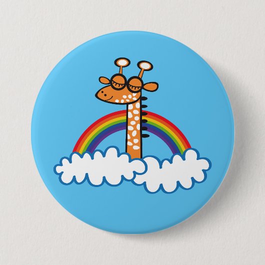 Colorida Jirafa. Jirafa. Arcoiris, arco iris 缶バッジ (正面)