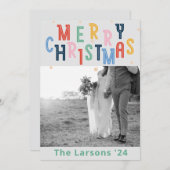 Colorida tarjeta navideña de Feliz シーズンカード (正面/裏面)