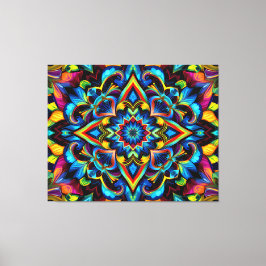 Colorido Kaleidoscope Mandala Diseño Mug, almohada キャンバスプリント