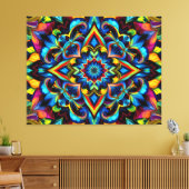 Colorido Kaleidoscope Mandala Diseño Mug, almohada キャンバスプリント (インサイチュ (リビング))