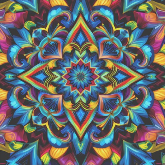 Colorido Kaleidoscope Mandala iPhone 14 Funda シール (正面)