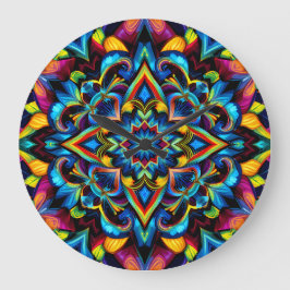 Colorido Kaleidoscope Mandala iPhone 14 Funda ラージ壁時計