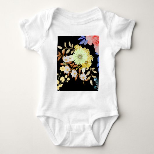 Coloring Flowers Art Design | Floral Coloring ベビーボディスーツ (正面)