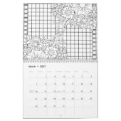 Coloring Flowers Book Calendar 2026 カレンダー (3月 2027)