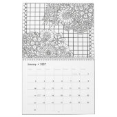 Coloring Flowers Book Calendar 2026 カレンダー (1月 2027)