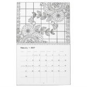 Coloring Flowers Book Calendar 2026 カレンダー (2月 2027)