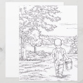 Coloring Page - Boy Goin' Pishin' (正面/裏面)