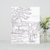 Coloring Page - Boy Goin' Pishin' (スタンド正面)